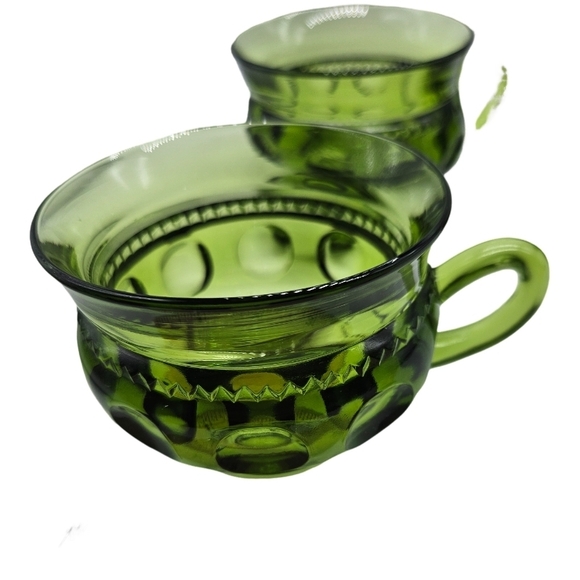 Vintage Indiana Glass King's Crown Thumbprint Cups Set of 3 - Picture 7 of 9